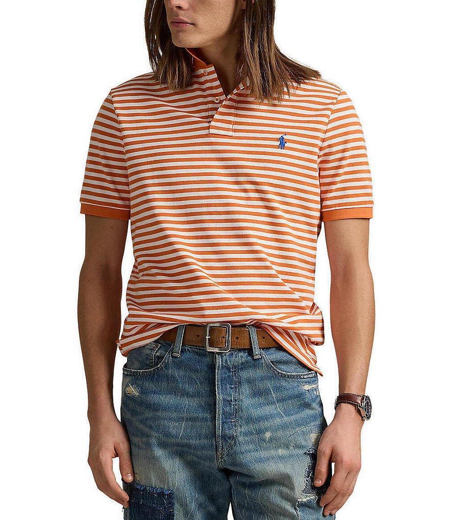 Polo Ralph Lauren Classic Fit Striped Mesh Short Sleeve Polo Shirt Product Image