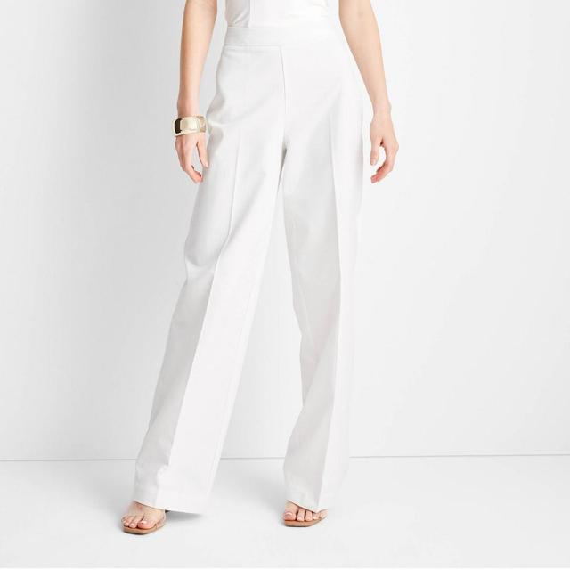 Womens High-Rise Straight Leg Pants - Future Collective with Jenee Naylor White 10 Product Image