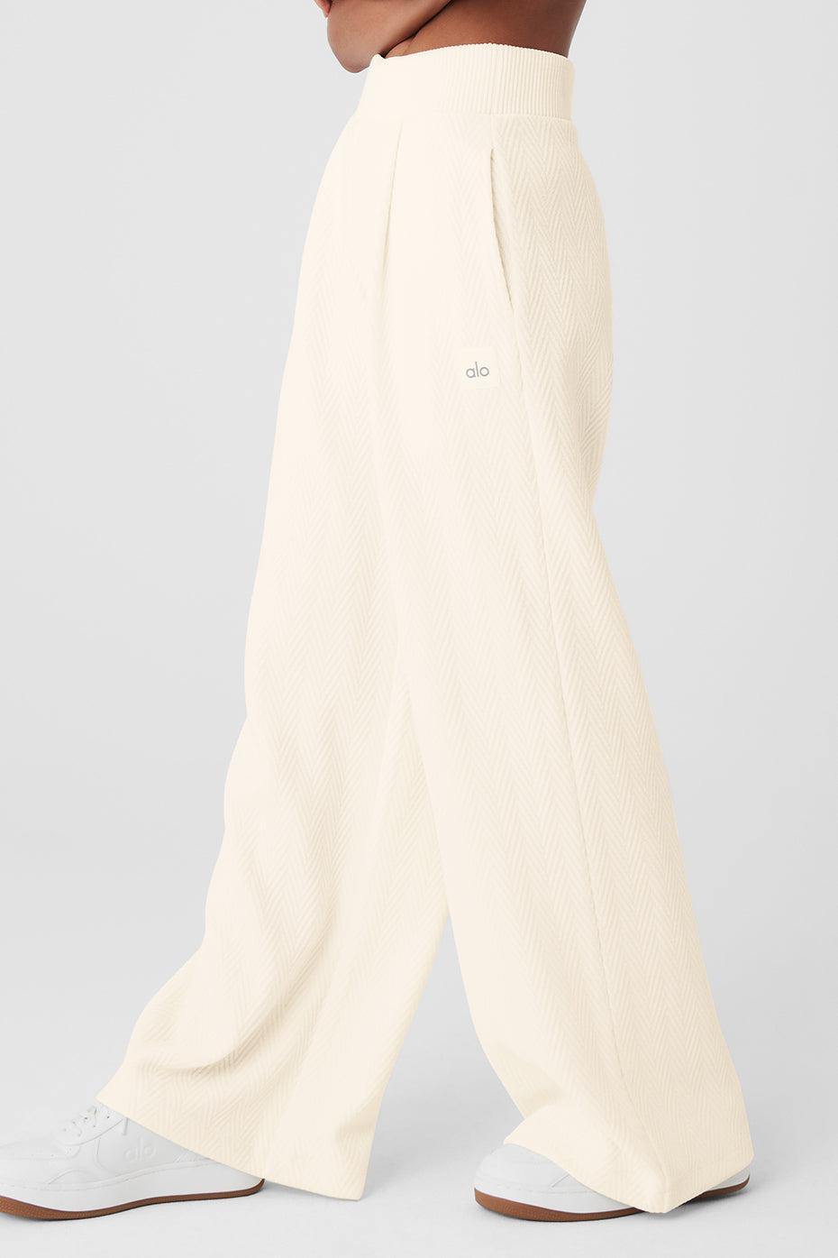 High-Waist Cozy Day Wide Leg Pant - Ivory Female Product Image