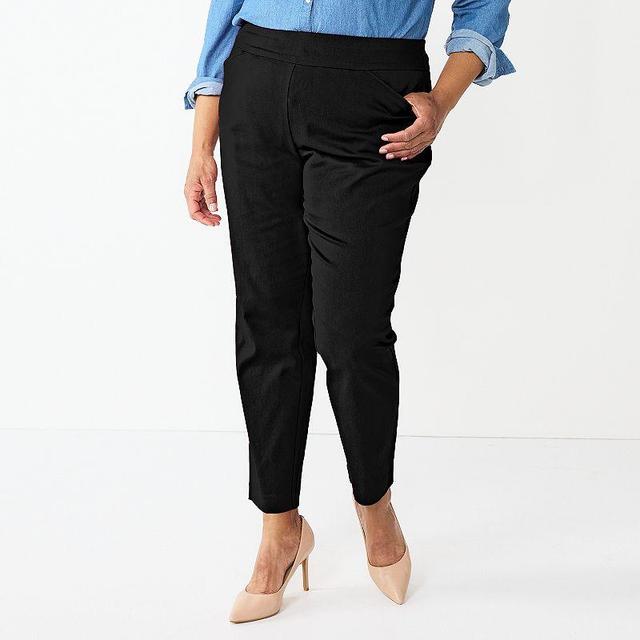 Plus Size Croft & Barrow Effortless Stretch Pull-On Straight-Leg Pants, Womens Product Image