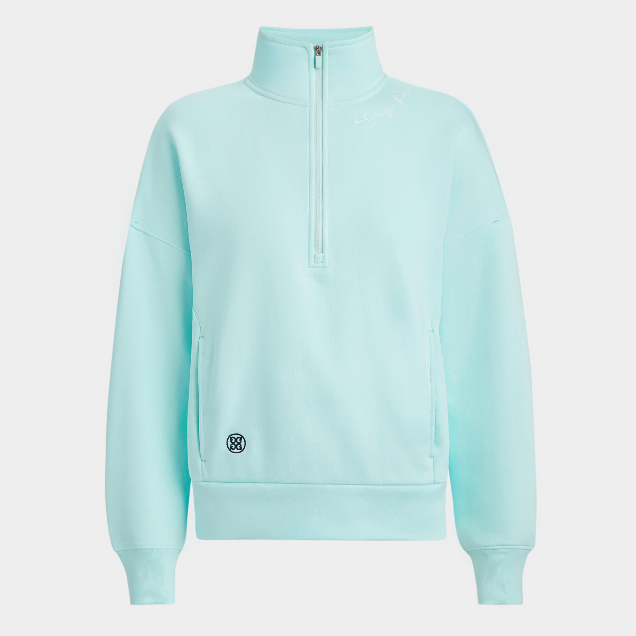 PRAY FOR BIRDIES FRENCH TERRY QUARTER ZIP BOXY PULLOVER Product Image