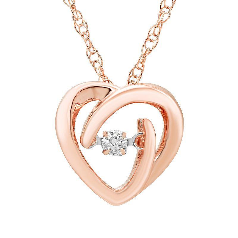 Boston Bay Diamonds Brilliance in Motion Diamond Accent Heart Pendant Necklace, Womens Sterling Silver Product Image