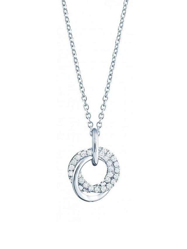 Womens Rose Du Matin 18K White Gold & Diamond Entwined Circles Pendant Necklace Product Image