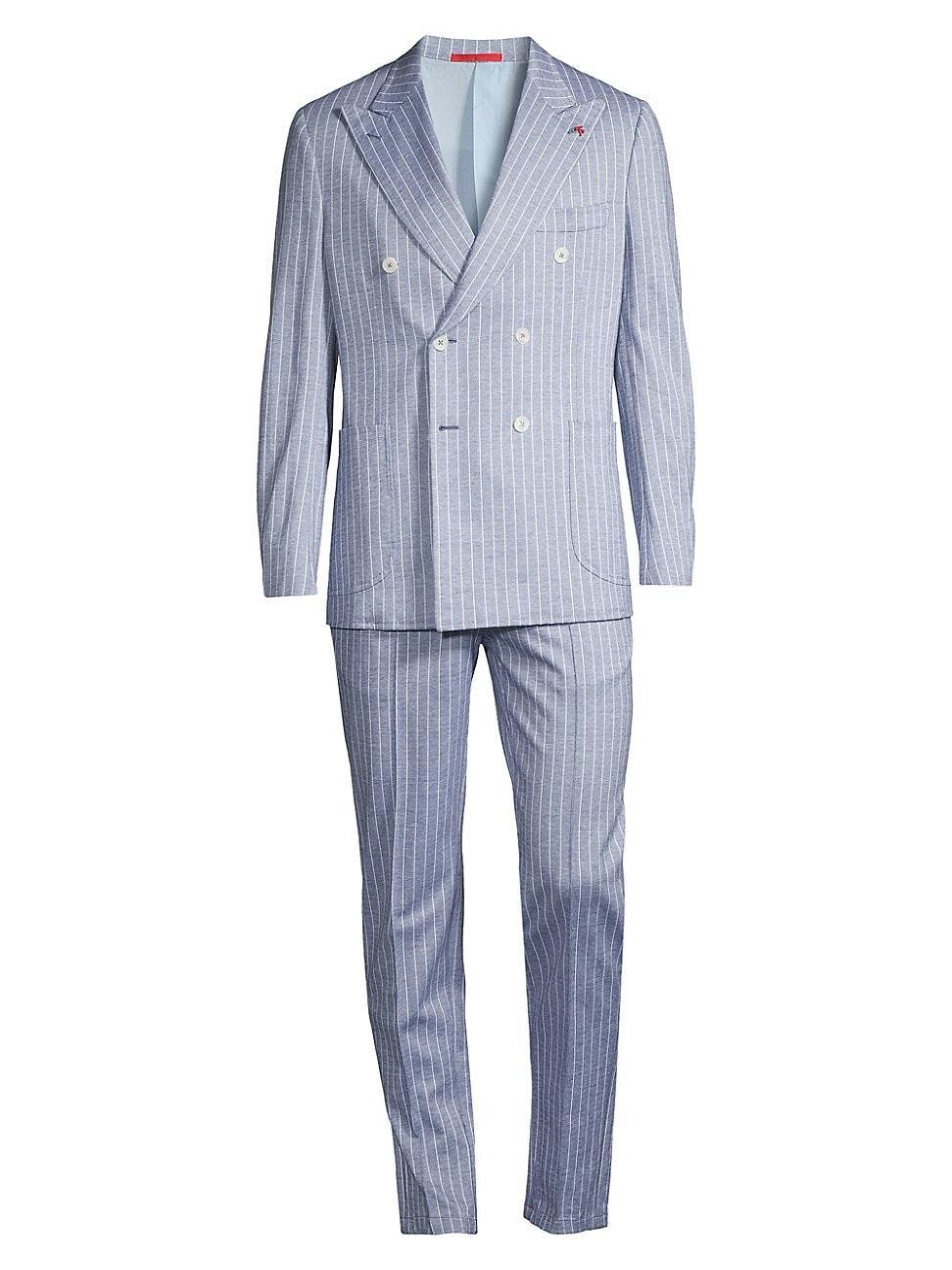 Mens Capri Pinstriped Single-Breasted Suit Jacket Product Image