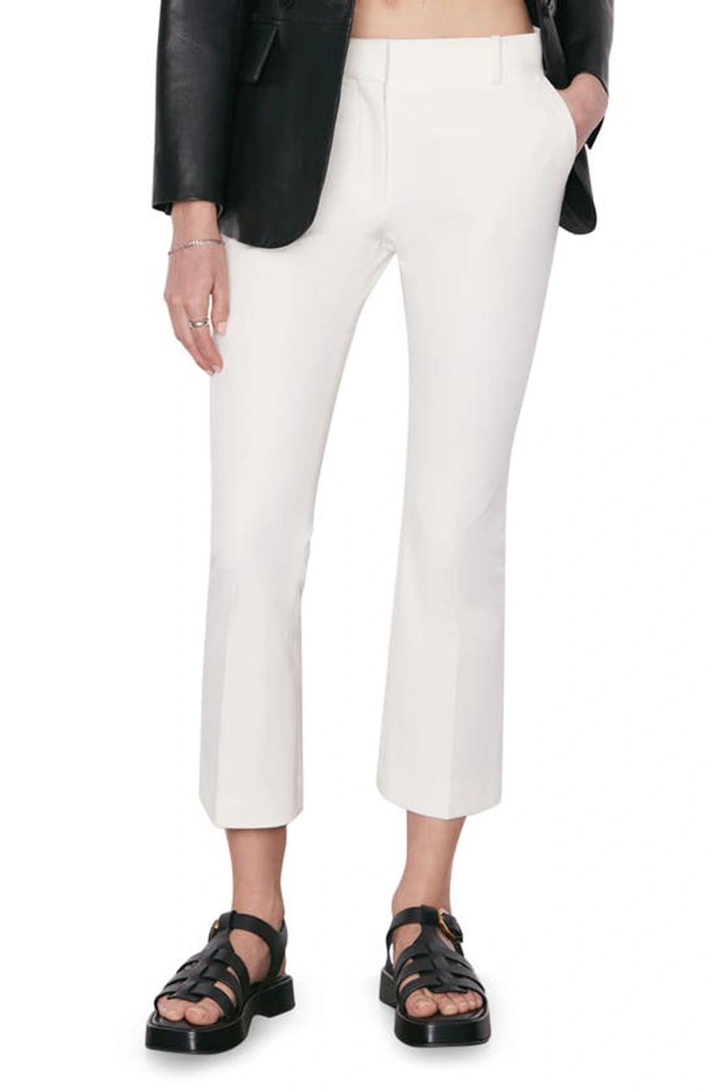 FRAME Le Crop High Rise Mini Boot Leg Trapunto Jeans In Blanc In White Product Image