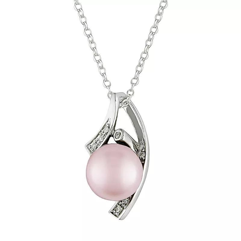 Stella Grace Sterling Silver Dyed Freshwater Cultured Pearl and Diamond Accent Pendant, Womens Multicolor Product Image