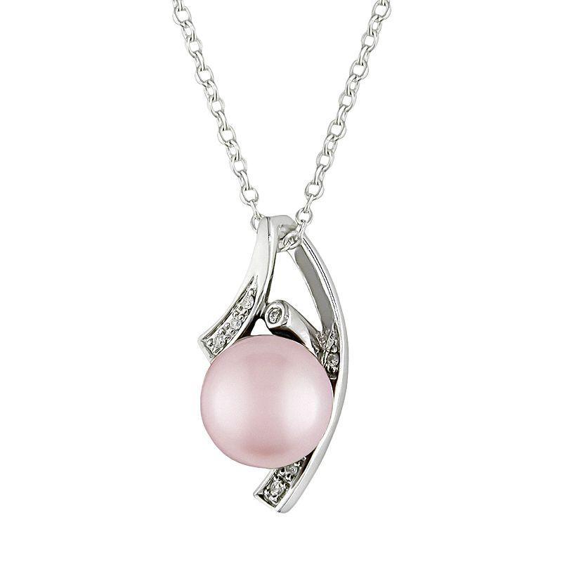 Stella Grace Sterling Silver Dyed Freshwater Cultured Pearl and Diamond Accent Pendant, Womens Multicolor Product Image