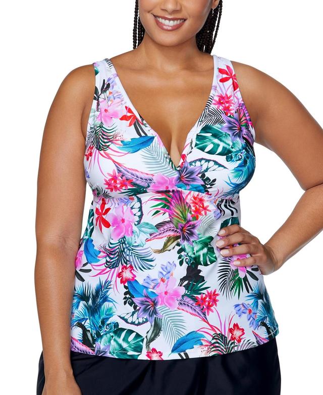 Raisins Curve Trendy Plus Size Tanzania Tankini Top Product Image