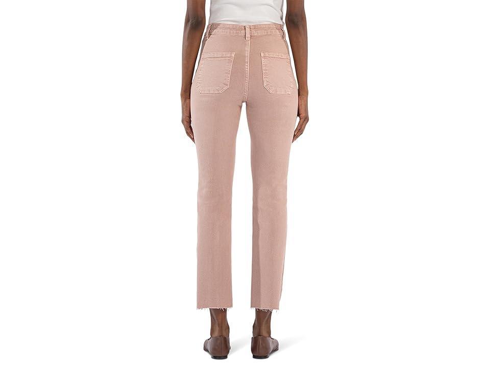 KUT from the Kloth Reese High Rise Ankle Straight Leg- Patch Pkts Raw (Rose) Women's Jeans Product Image