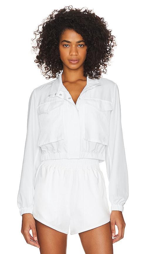 WellBeing + BeingWell Aspyn Cropped Jacket in White. Product Image