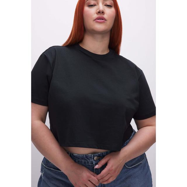 Womens Cotton Cropped T-Shirt | Black, Size 3XL | Good American by Khlo Kardashian Product Image