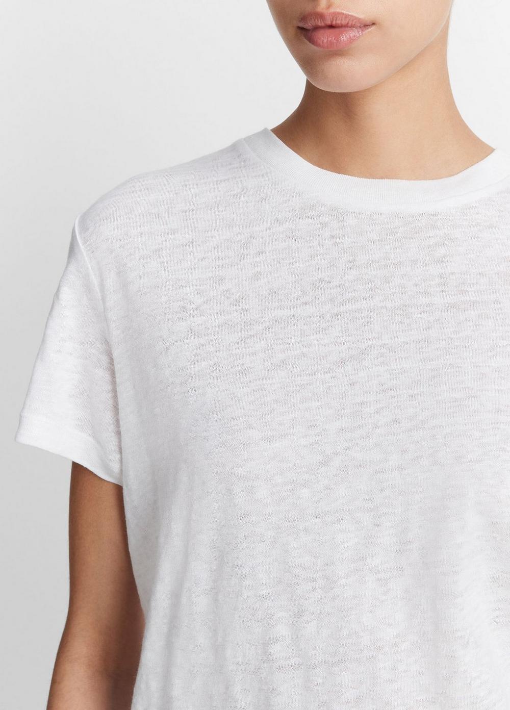 Linen Drop-Shoulder Crew Neck T-Shirt Product Image