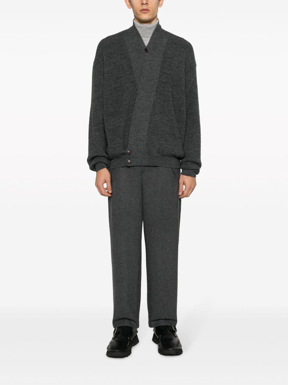 LEMAIRE Alpaca Wool-blend Wrap Cardigan In Gray Product Image