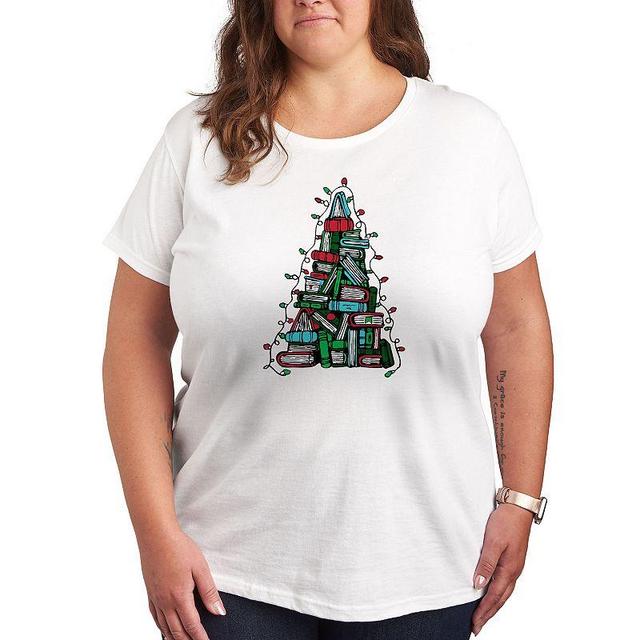 Plus Book Christmas Tree Graphic Tee, Womens Product Image