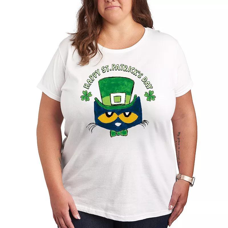 Plus Pete the Cat St. Patricks Day Pete Face Graphic Tee, Womens Product Image