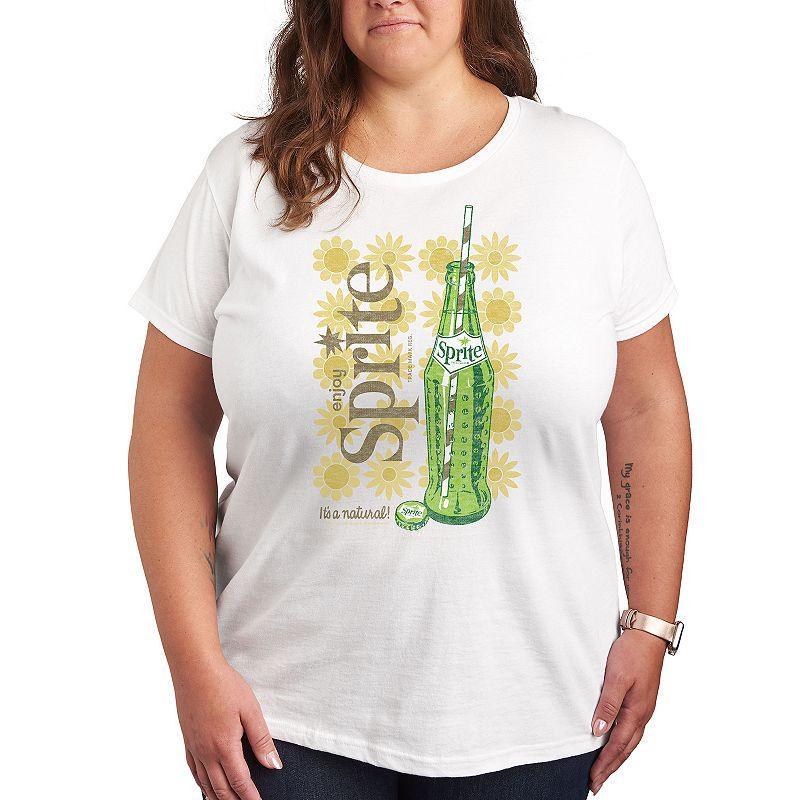 Plus Sprite Bottle Daisy Pattern Graphic Tee, Womens Product Image