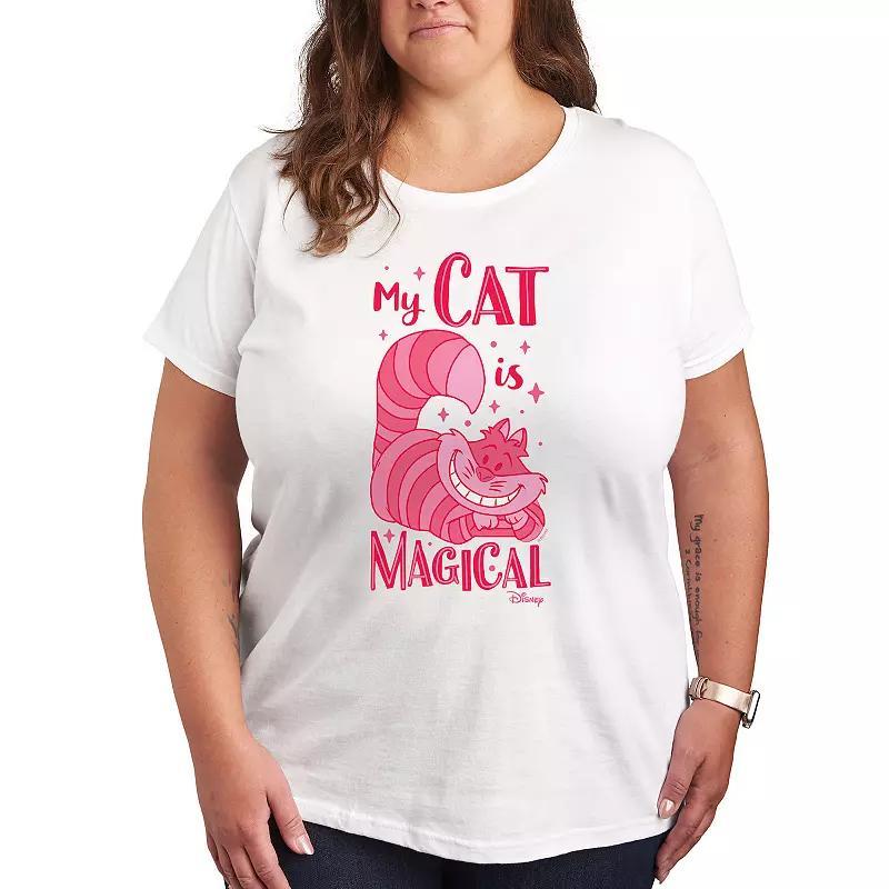 Disneys Alice In Wonderland Cheshire Cat Plus Magical Graphic Tee, Womens Product Image