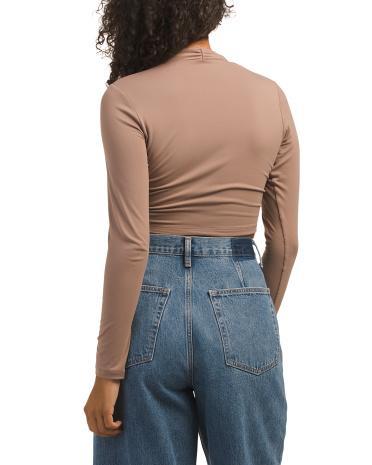 Square Wire Long Sleeve Crop Top for Women Product Image