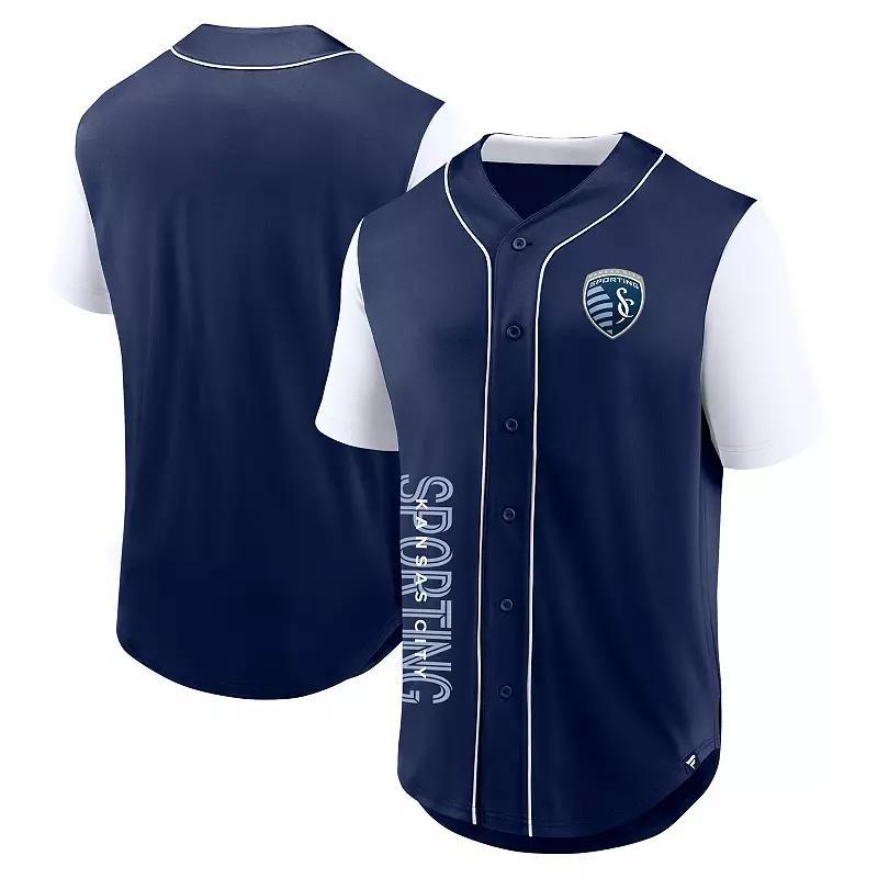 Mens Fanatics Branded Navy Sporting Kansas City Balance Fashion Baseball Jersey SPT Blue Product Image