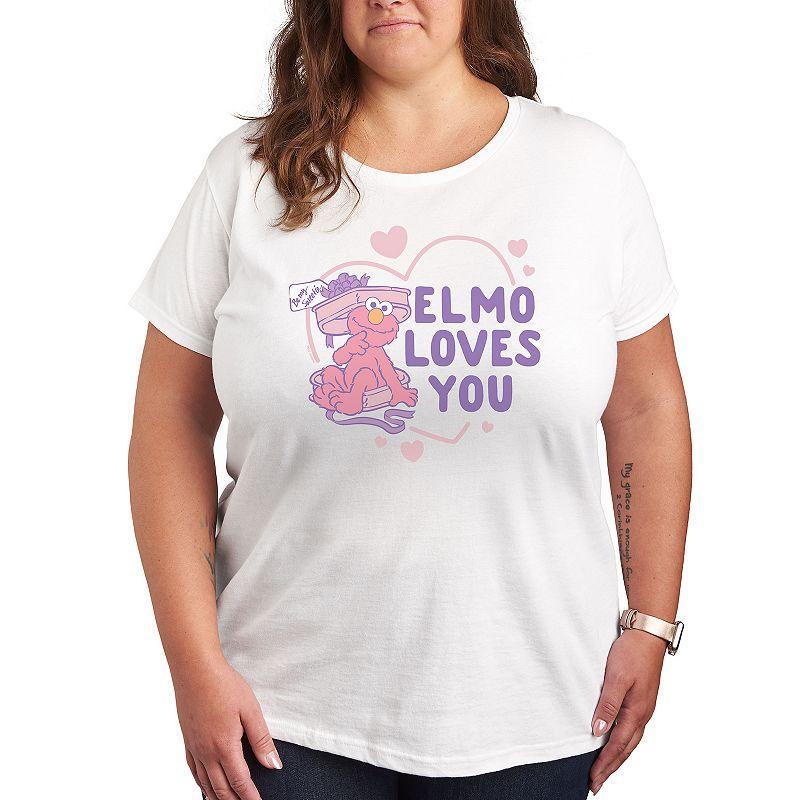 Plus Sesame Street Elmo Loves You Graphic Tee, Womens Product Image