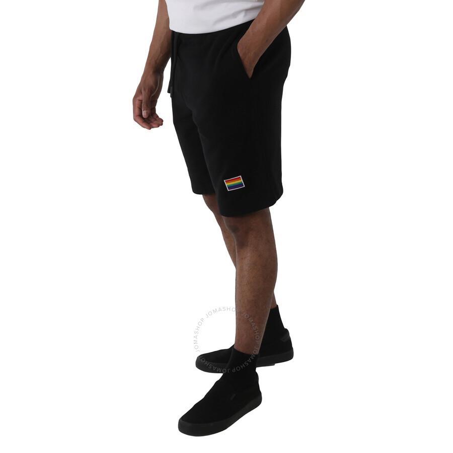 BURBERRY Black Pride Badge Drawstring Shorts Product Image