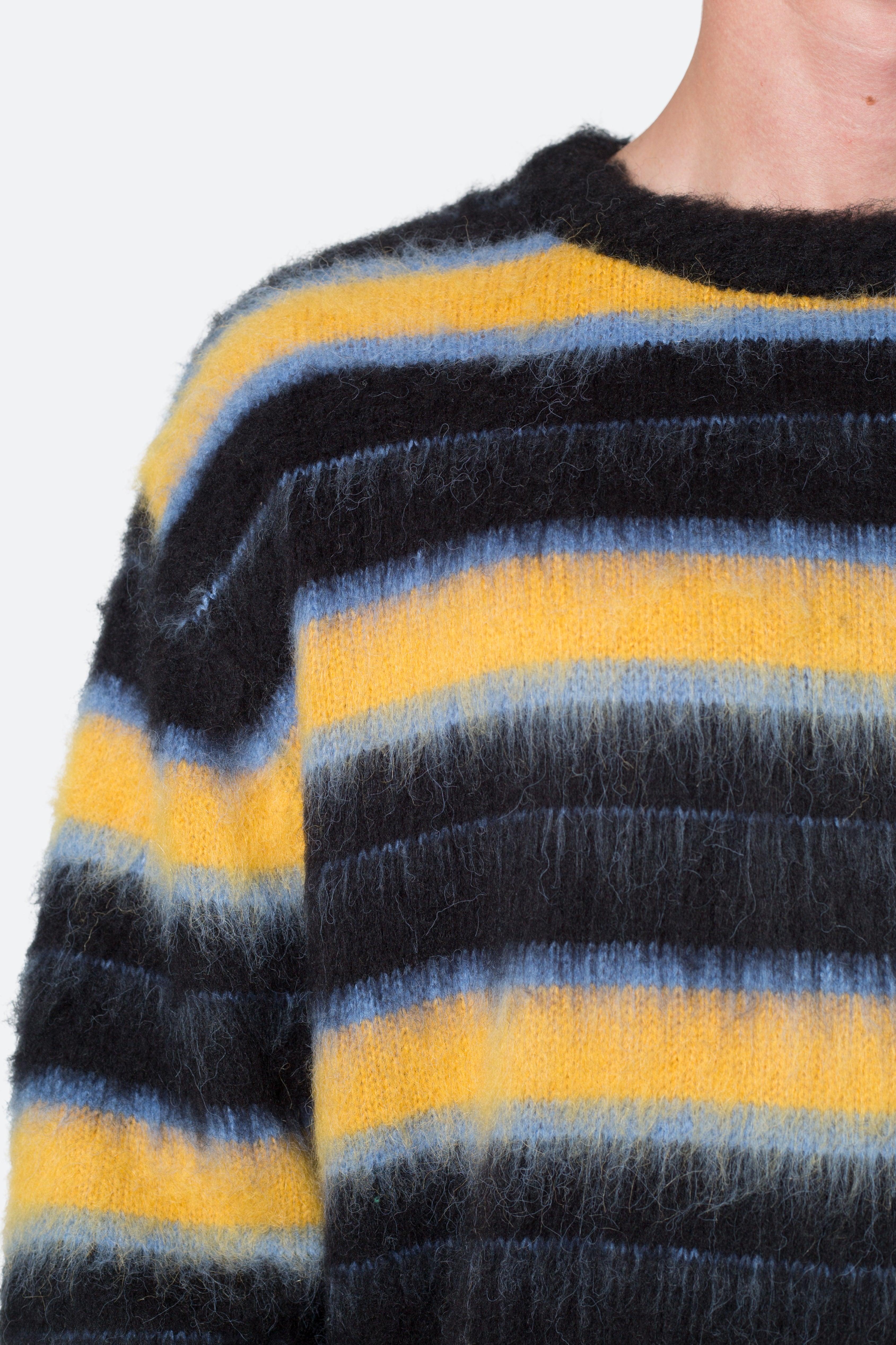 Striped Mohair Sweater - Black Product Image