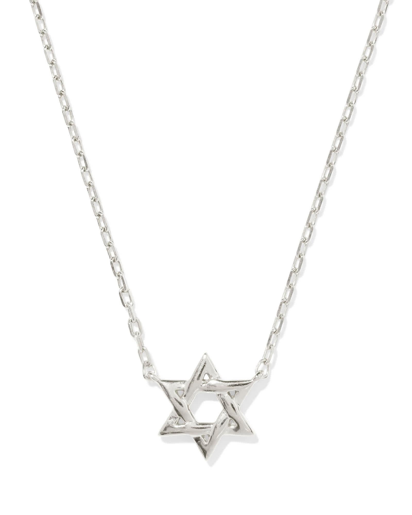 Star of David Pendant Necklace in Sterling Silver Product Image