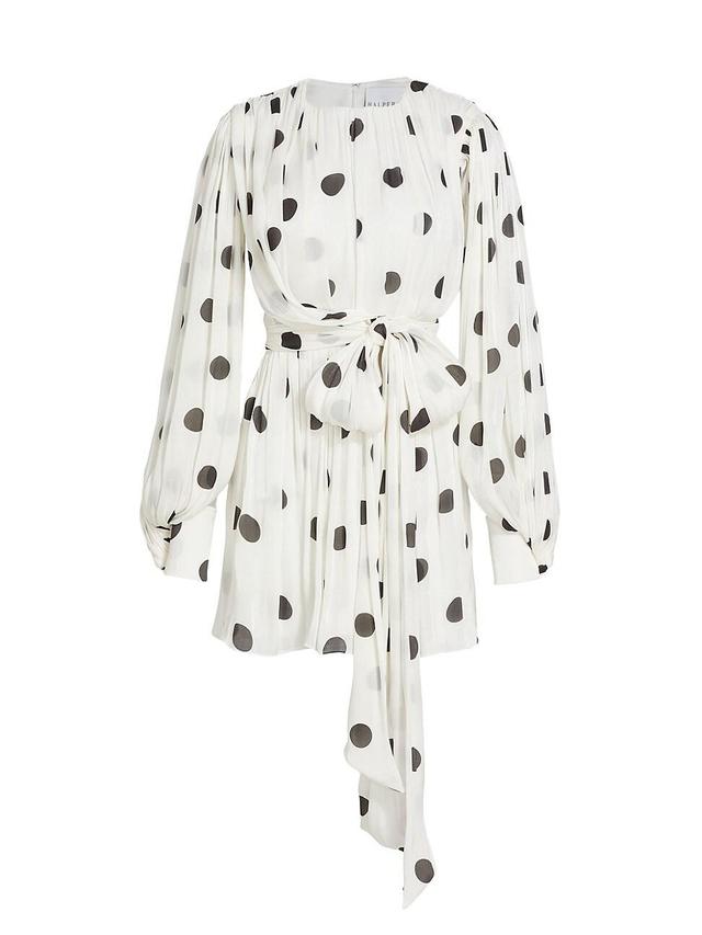 Womens Split-Sleeve & Polka-Dot Minidress Product Image