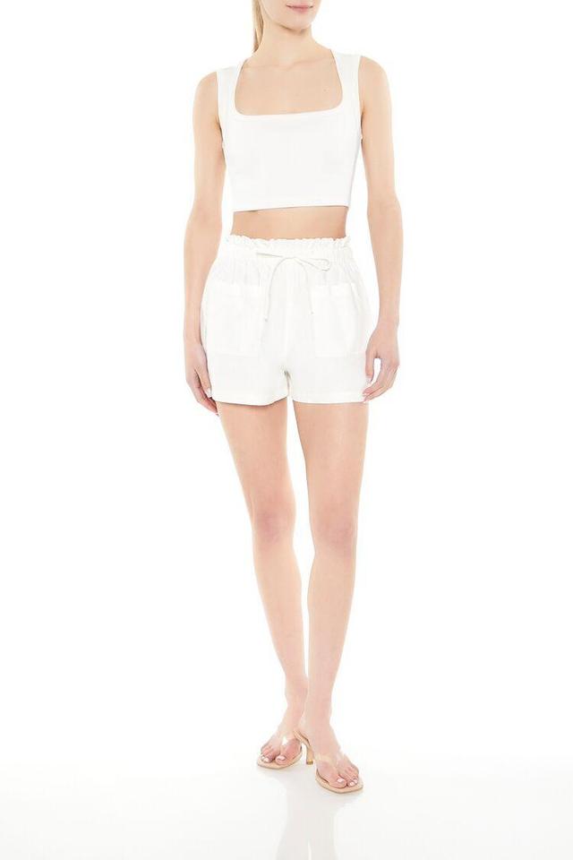 Linen-Blend Paperbag Shorts | Forever 21 Product Image