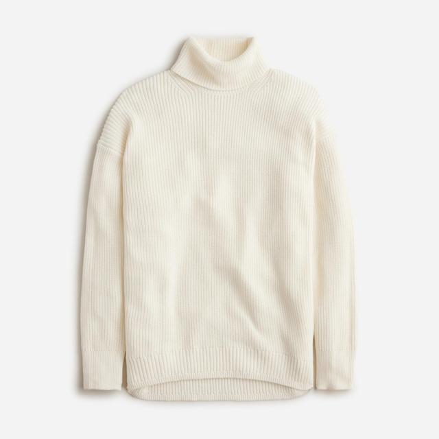 Cotton-blend ribbed turtleneck sweater Product Image