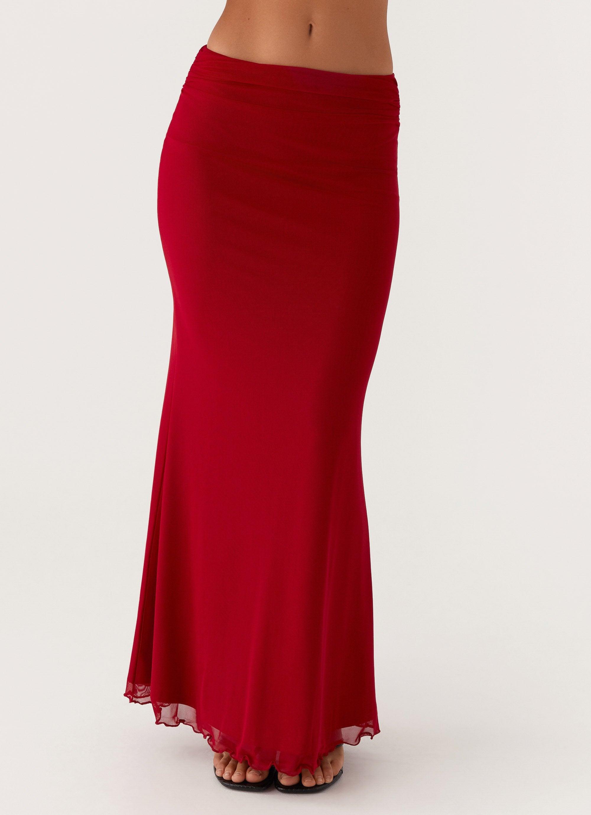 Rayne Maxi Skirt - Red Product Image