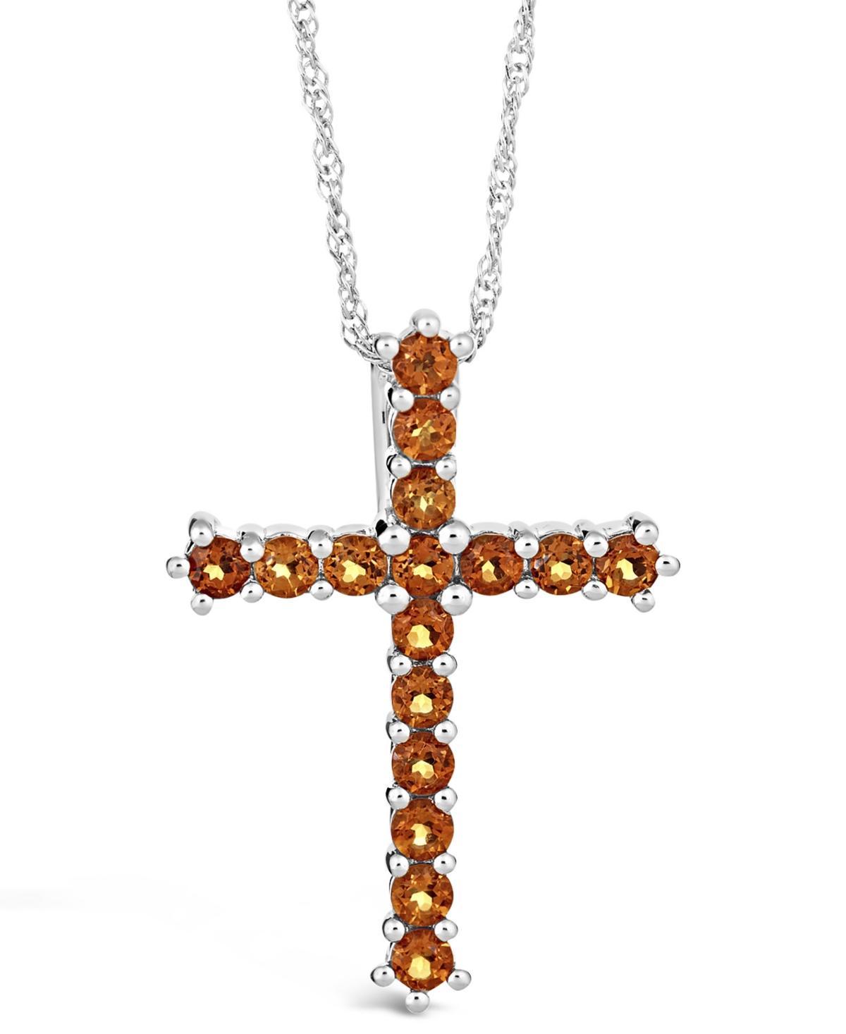 Celebration Gems Sterling Silver Garnet Cross Pendant, Womens Red Product Image