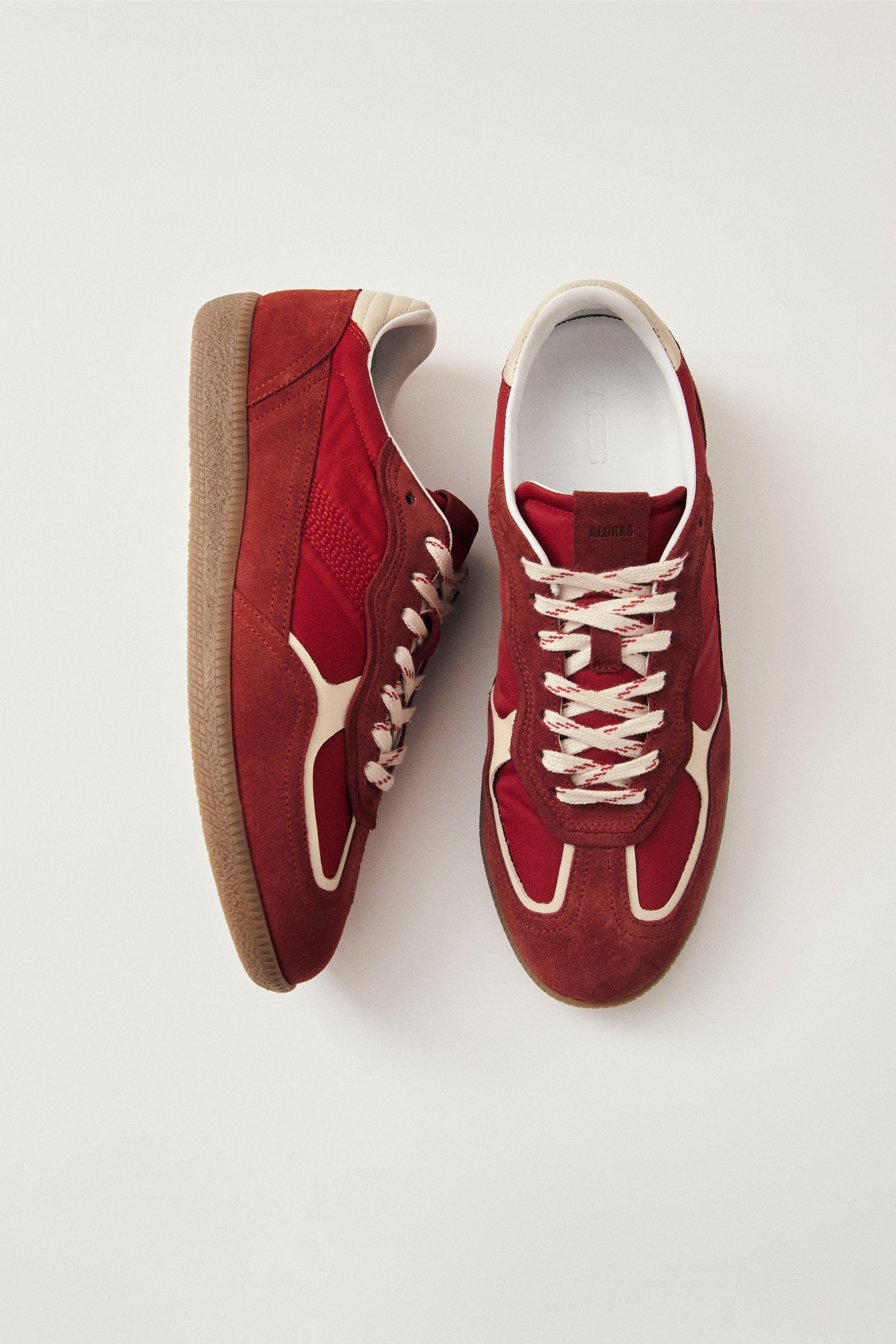 Alohas Tb.490 Rife Leather Sneakers - Rife Sheen Red Product Image