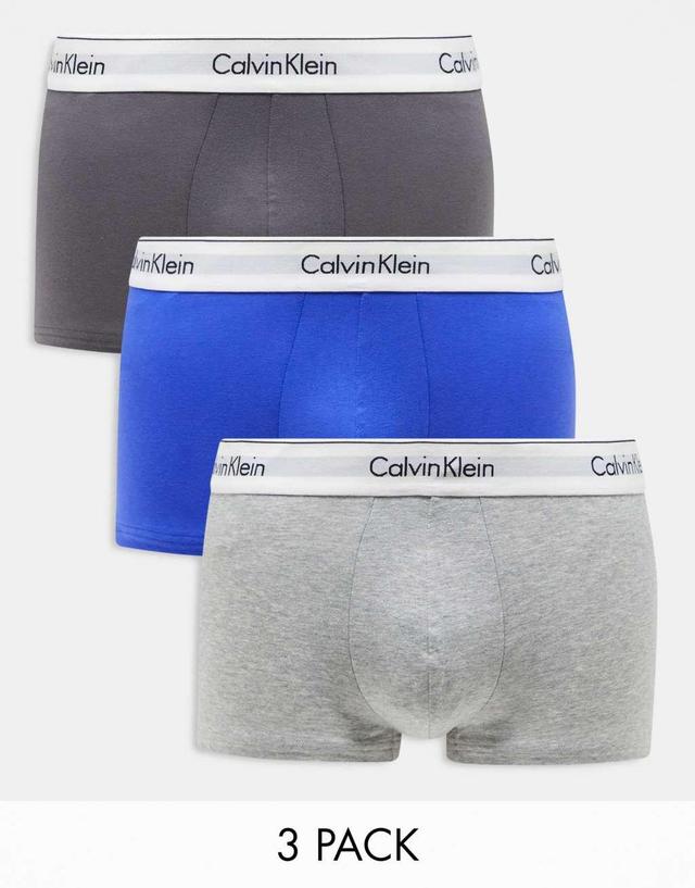 Calvin Klein cotton stretch trunks 3 pack in multi Product Image