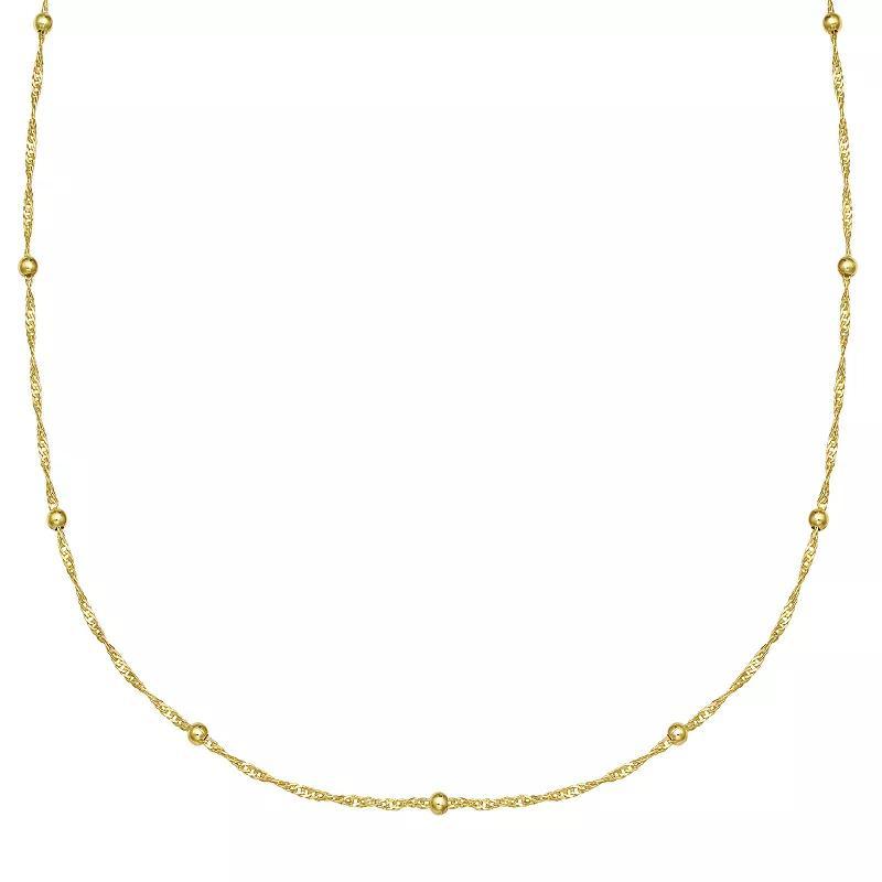 PRIMROSE Sterling Silver Beaded Singapore Chain Necklace, Womens Product Image