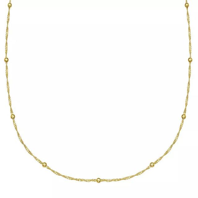 PRIMROSE Sterling Silver Beaded Singapore Chain Necklace, Womens Product Image