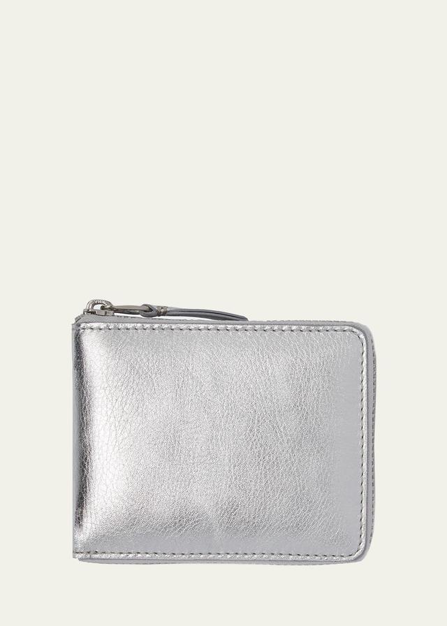 Mens Metallic Leather Zip Wallet Product Image