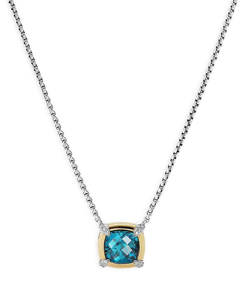 Womens Petite Chtelaine Pendant Necklace With 18K Gold Bezel & Pav Diamonds Product Image