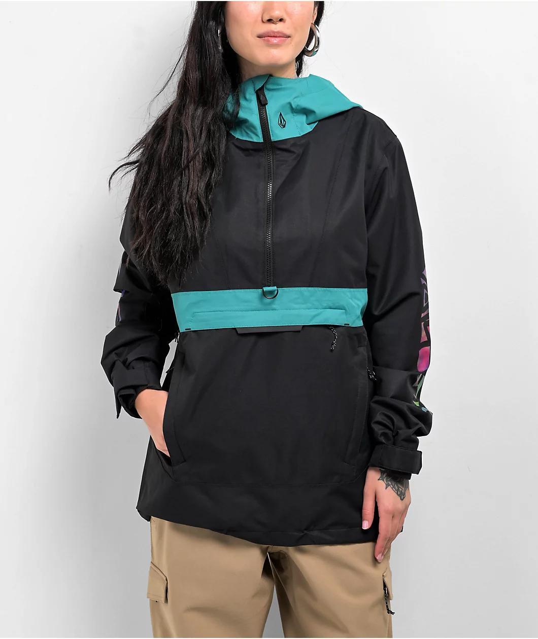 Volcom Ashfield Black & Blue 10K Anorak Snowboard Jacket Product Image