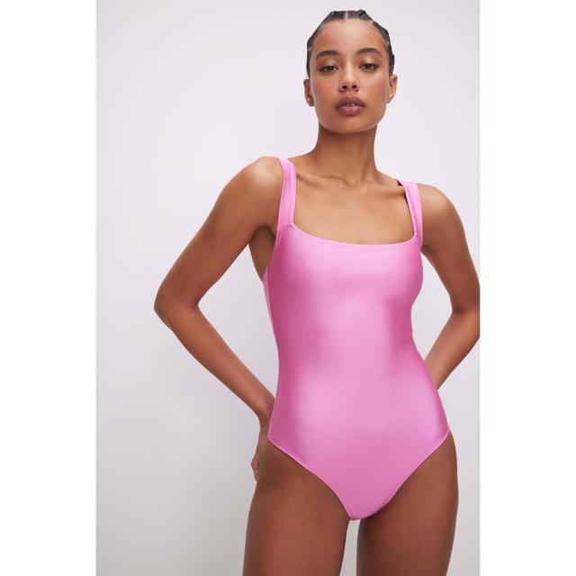 Womens Compression Shine Bodysuit | Sorority Pink, Size 2XL | Good American by Khlo Kardashian Product Image