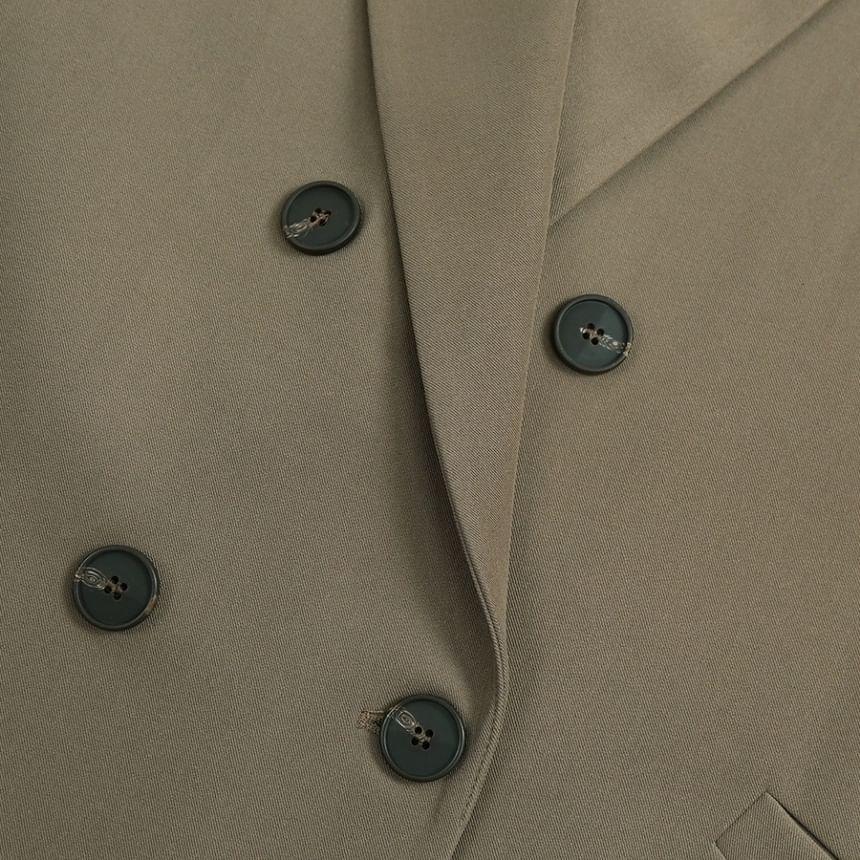 Plain Double-Breasted Blazer Product Image