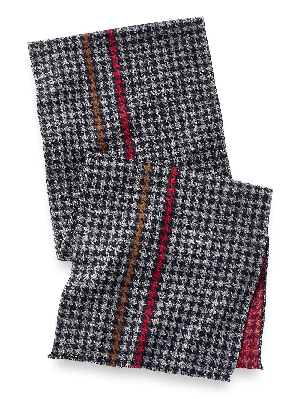 Houndstooth Stripe Brushed Silk Scarf Product Image