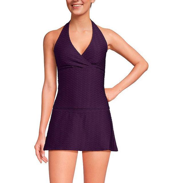 Womens Lands End Textured Halter Tankini Swimsuit Top Product Image