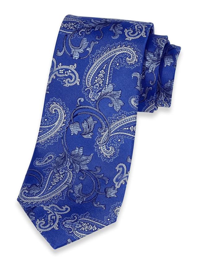 Paisley Woven Silk Tie - Blue Product Image