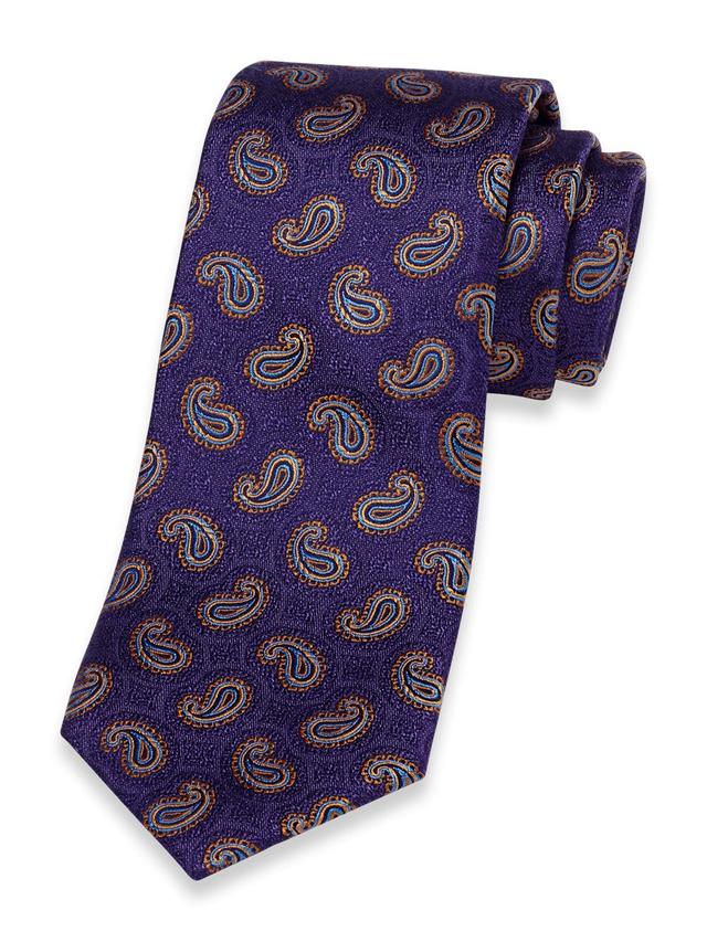 Paisley Woven Silk Tie - Purple Multi Product Image