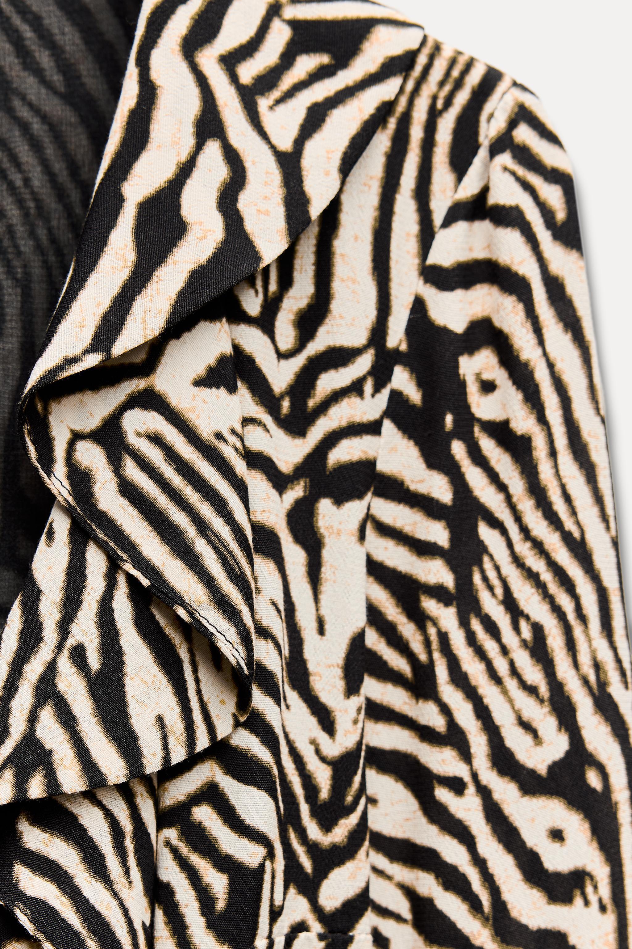 RUFFLED ANIMAL PRINT DRESS Product Image