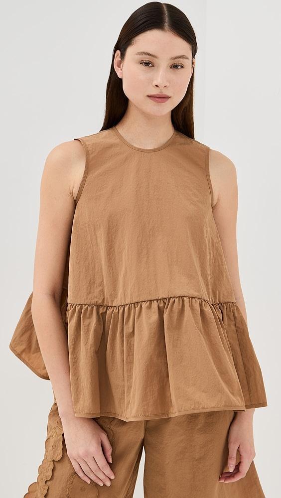 Cecilie Bahnsen Asta Top Recycled Taffeta Chestnut | Shopbop Product Image