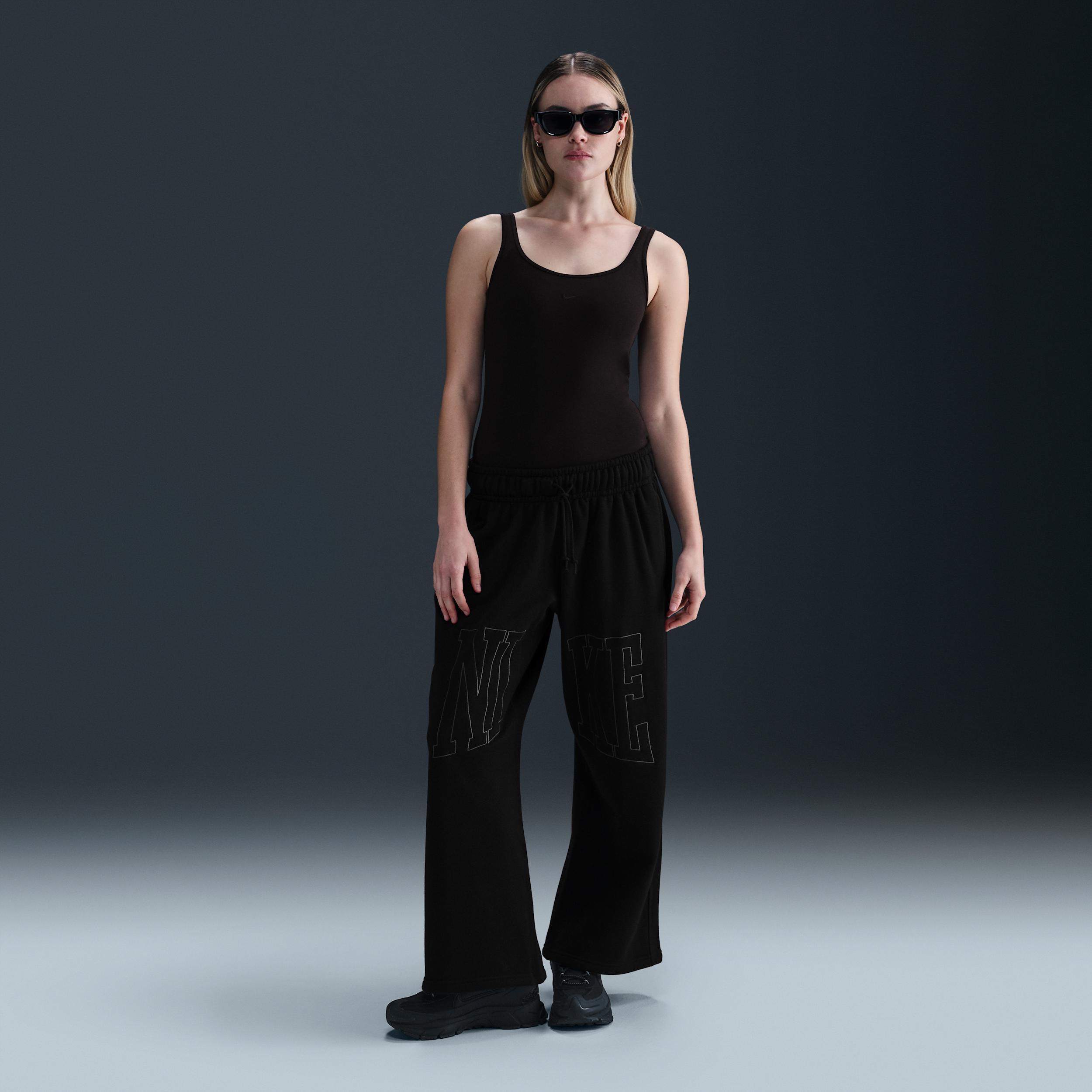 Nike Sportswear Women's Mid-Rise Oversized Open-Hem French Terry Pants Product Image