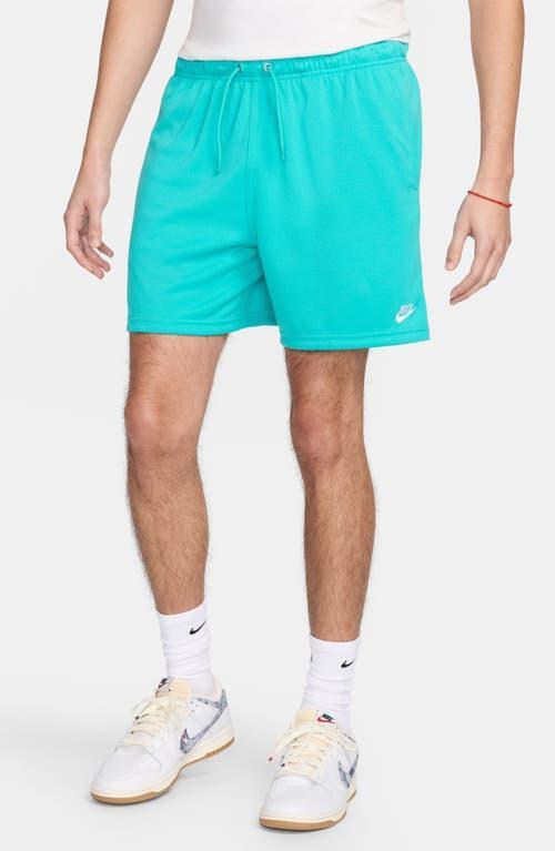 NIKE Club Woven Shorts In Turquoise-blue In Dusty Cactus/white Product Image