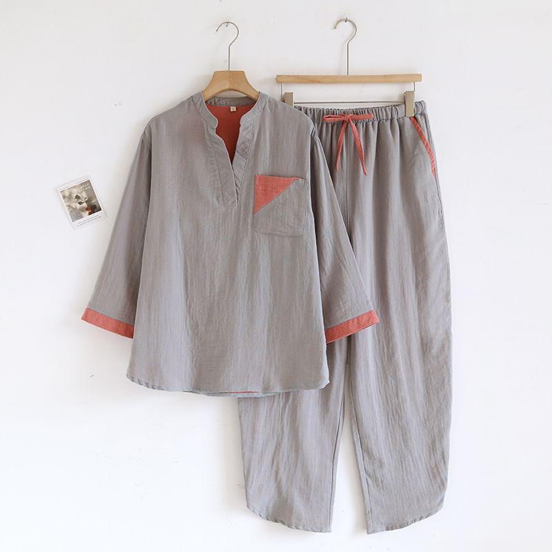 Two Tone Pajama Set Product Image